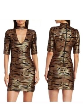 Alice + Olivia Inka Sequin Metallic Mini Dress size 14